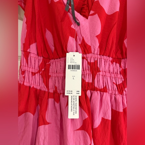 By Anthropologie Tiered Flutter-sleeve dress L - Picture 9 of 11